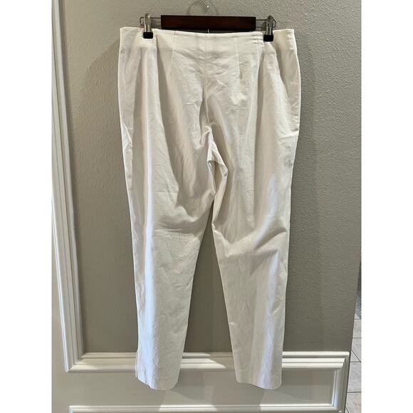 Rivamonti Women's White Side Zip Stretch Size 12 Ankle Pants - Picture 3 of 7